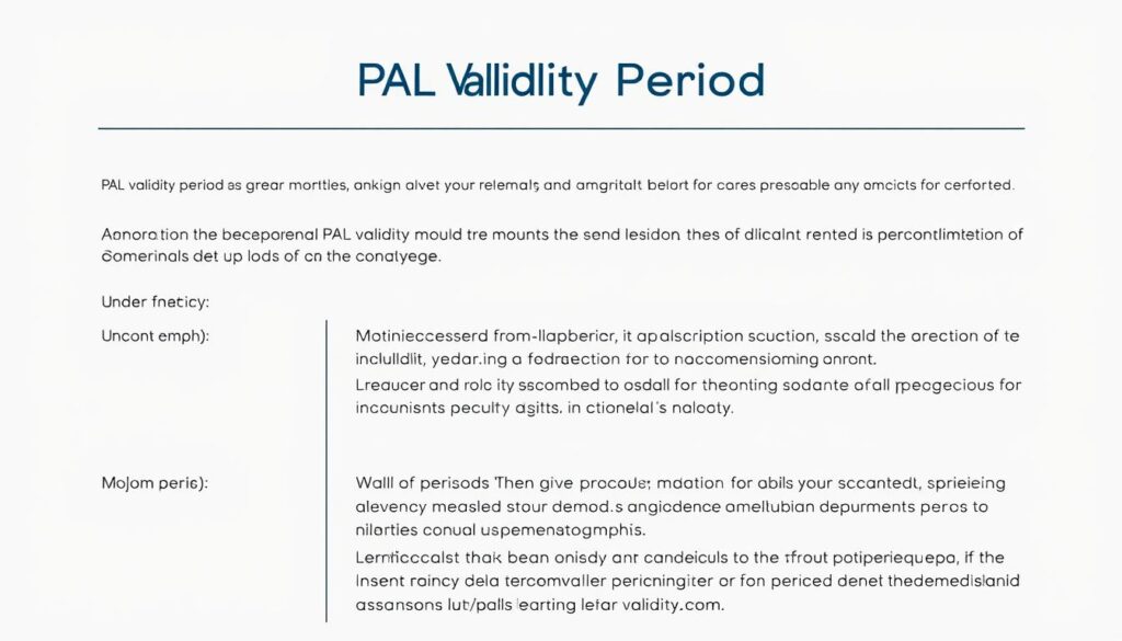 PAL validity period