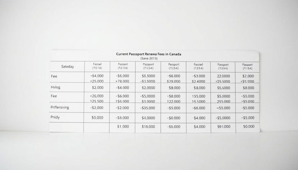 Passport renewal fees in Canada