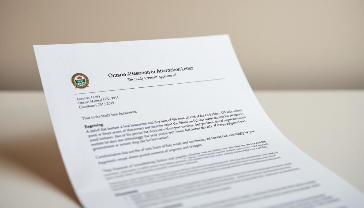ontario attestation letter