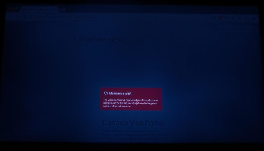 Canada Visa Portal maintenance alerts