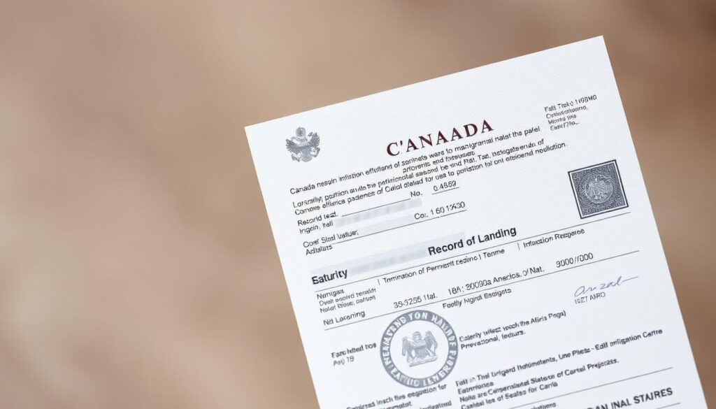 Canada immigration status document