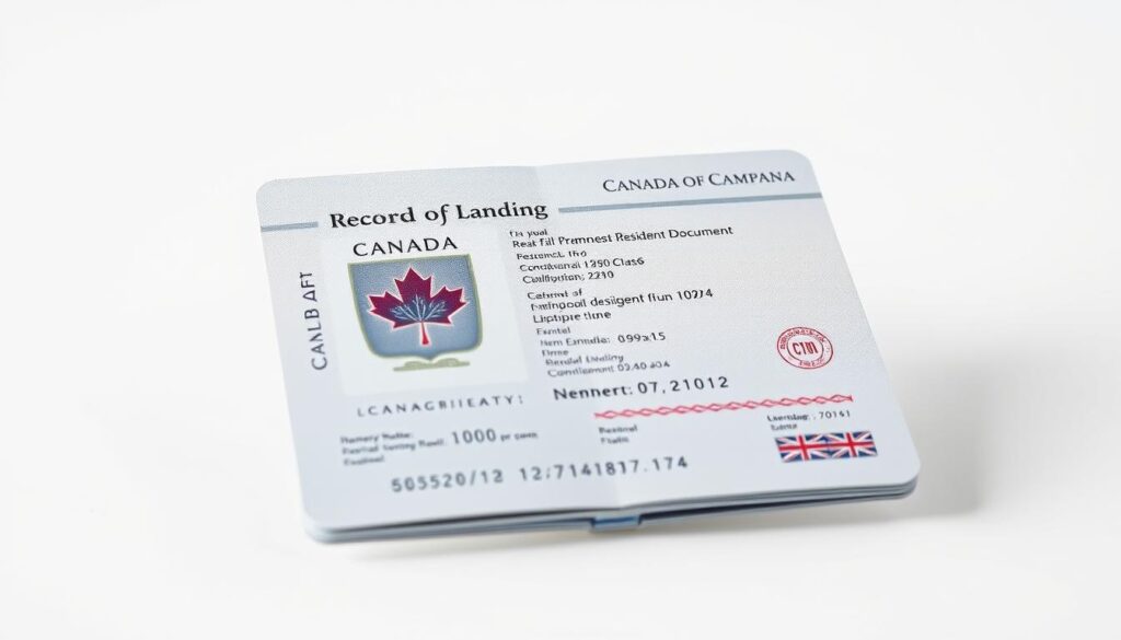 Canada permanent resident document