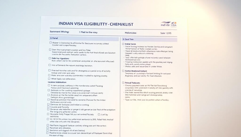 Indian visa eligibility checklist