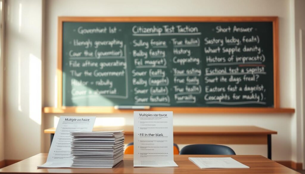 citizenship test question types