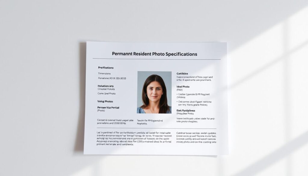 printed permanent resident photo specifications