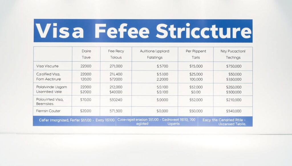 visa fee structure