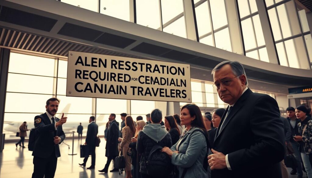 Alien registration requirement for Canadian travelers