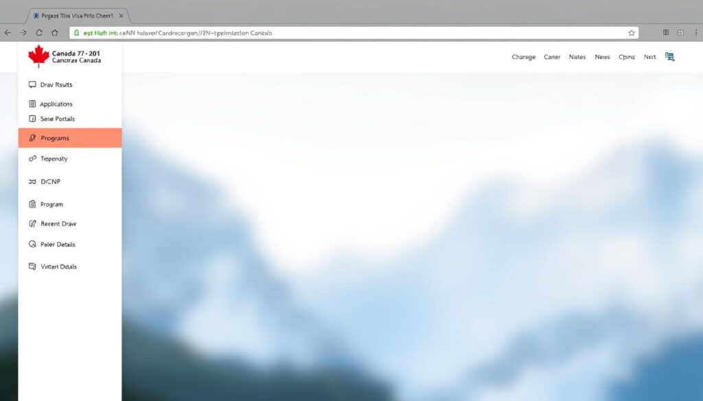 Canada visa portal navigation