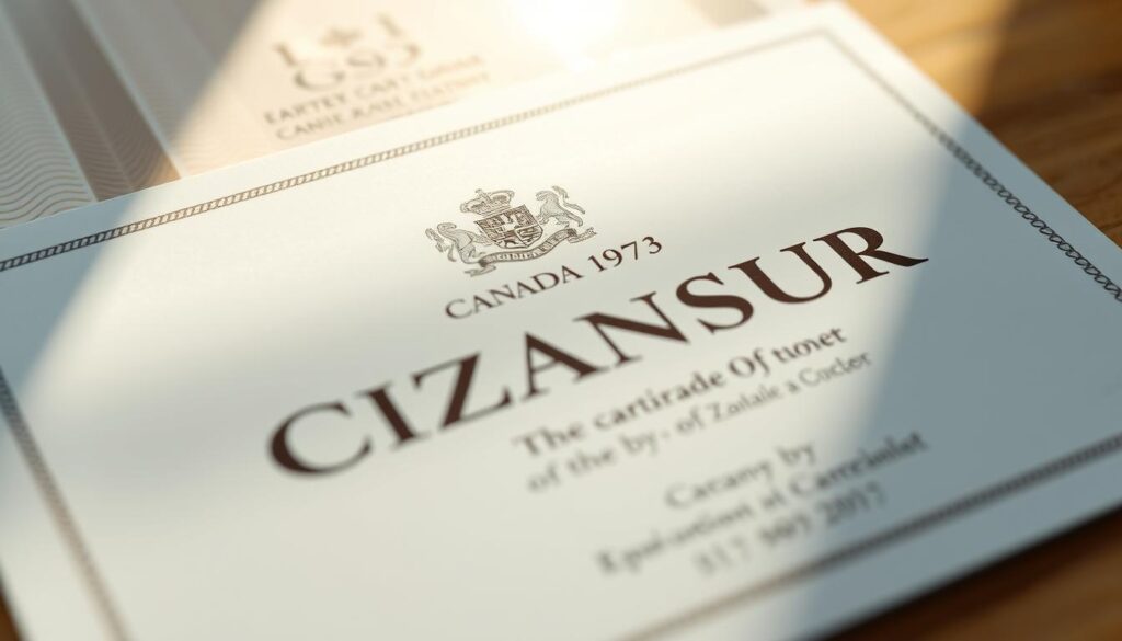 Proof of Canadian citizenship document