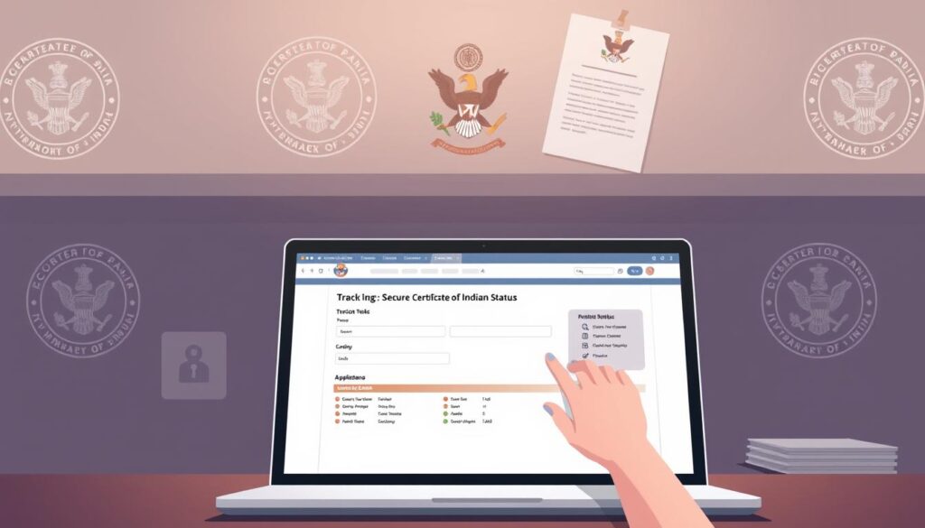 tracking Secure Certificate of Indian Status application