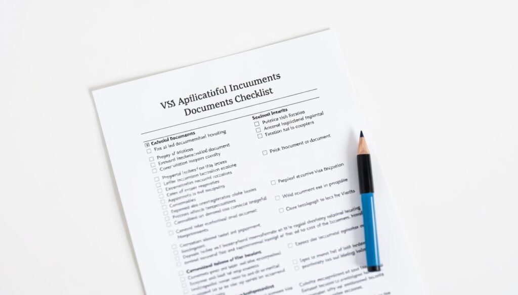visa application document checklist