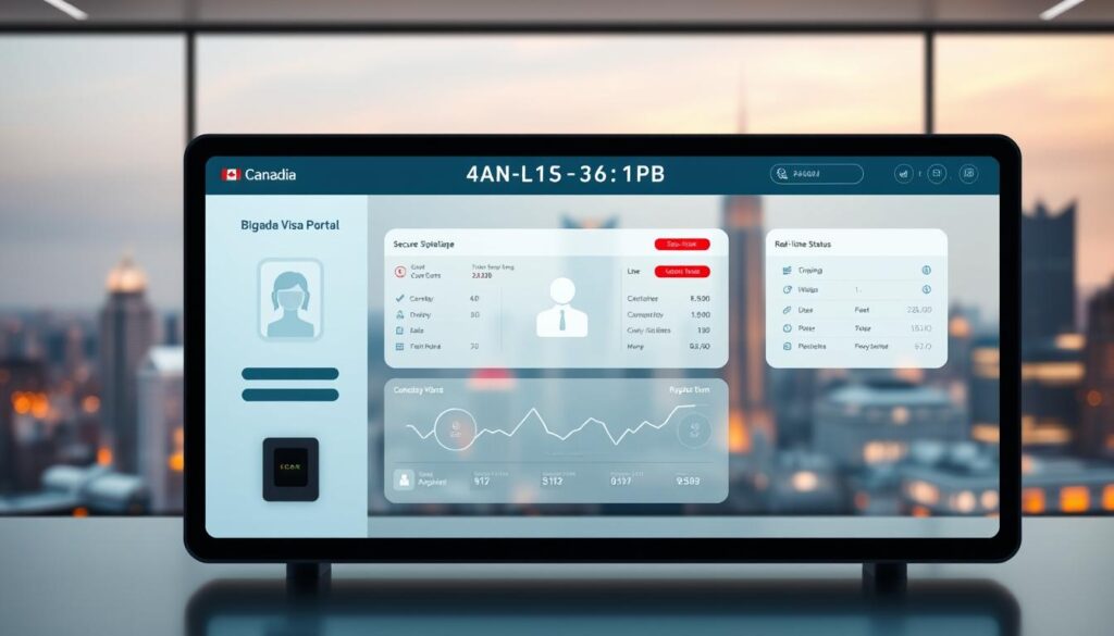 visa portal identification interface