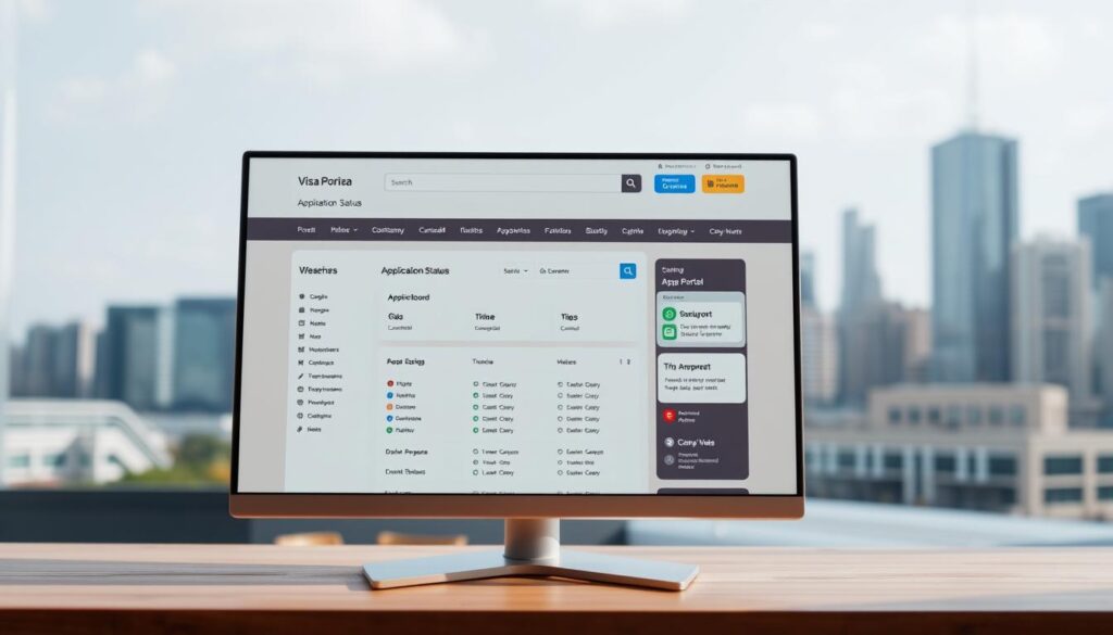 visa portal interface