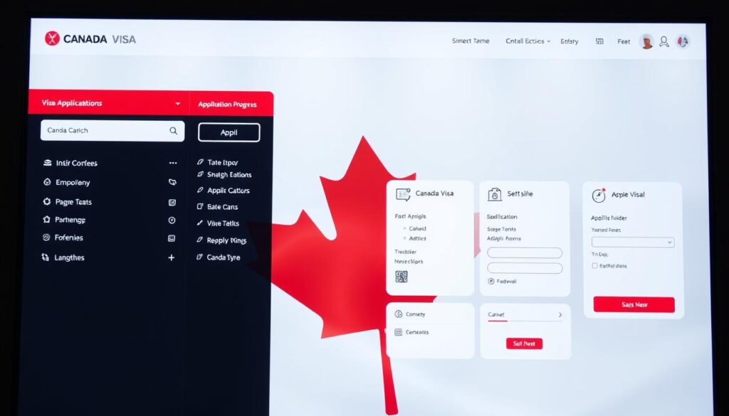 Canada visa portal interface