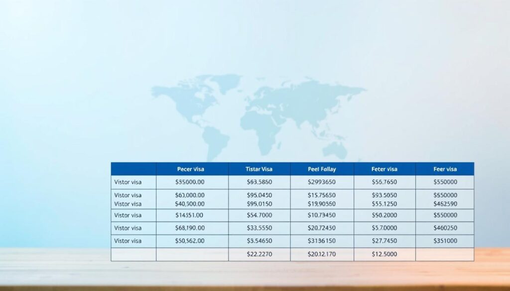 visitor visa fee structure
